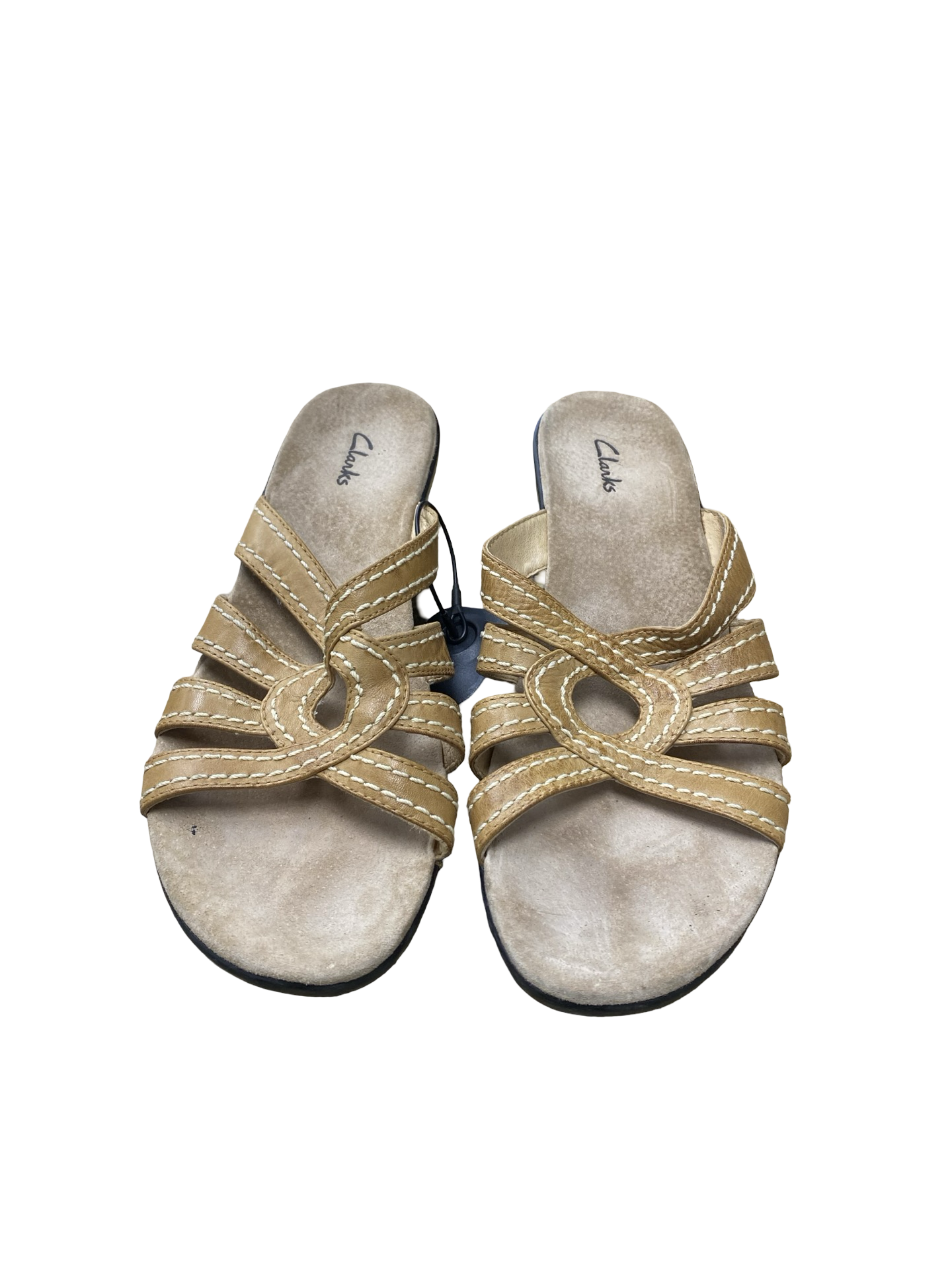 Sandals Heels Wedge By Clarks In Brown, Size:8.5