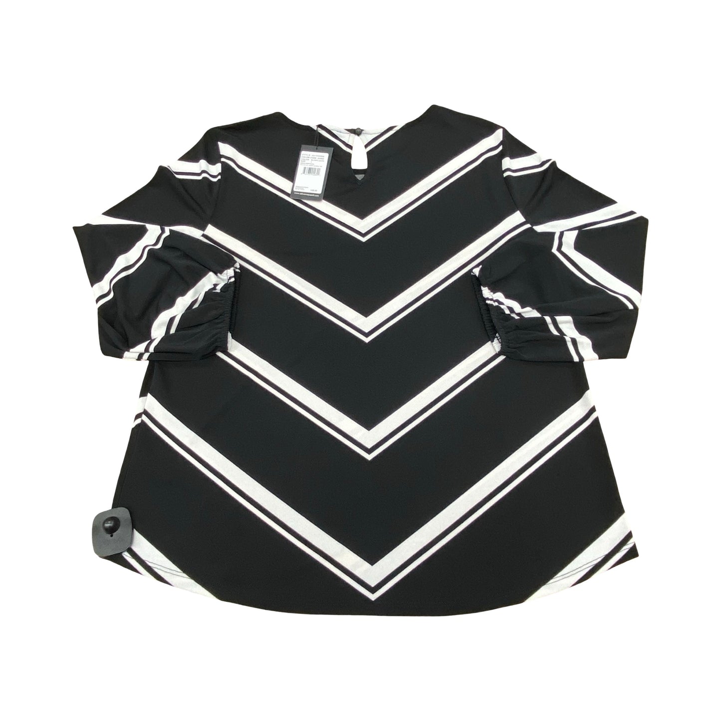 Top Ls By Adrianna Papell In Black & White, Size:L