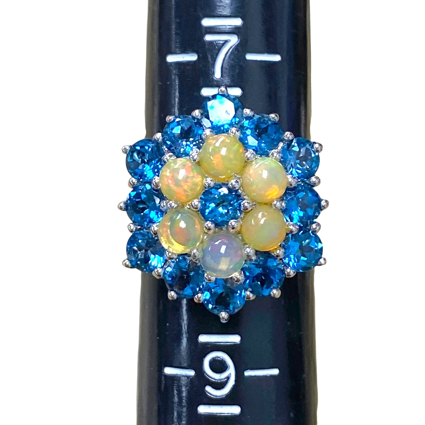 Ring Statement By Cmc In Blue & Silver, Size:8