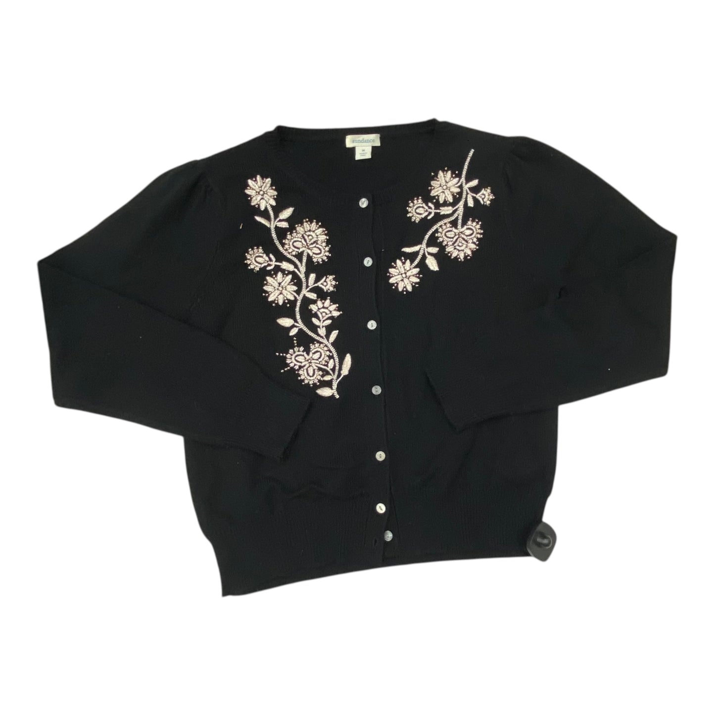 Sweater Cardigan By Sundance In Black & Brown, Size:M