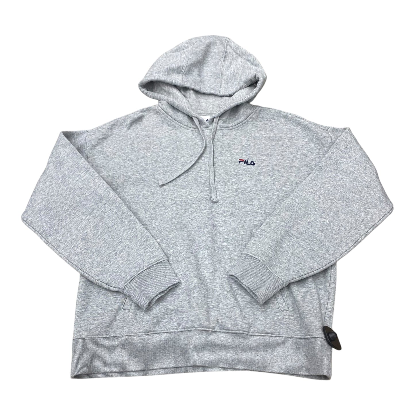 Athletic Sweatshirt Hoodie By Fila In Grey, Size:L