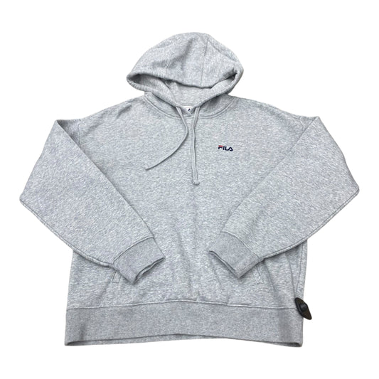 Athletic Sweatshirt Hoodie By Fila In Grey, Size:L