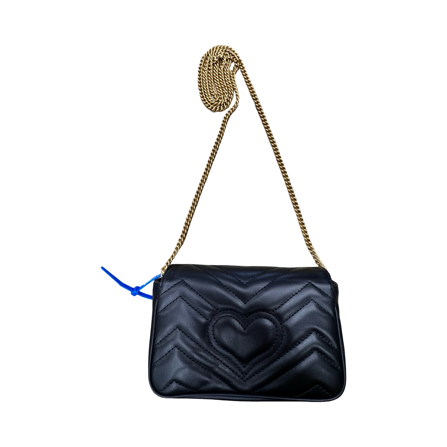Handbag Luxury Designer By Gucci In Black, Size: XS (6.2"W x 4"H x 1.7"D)
