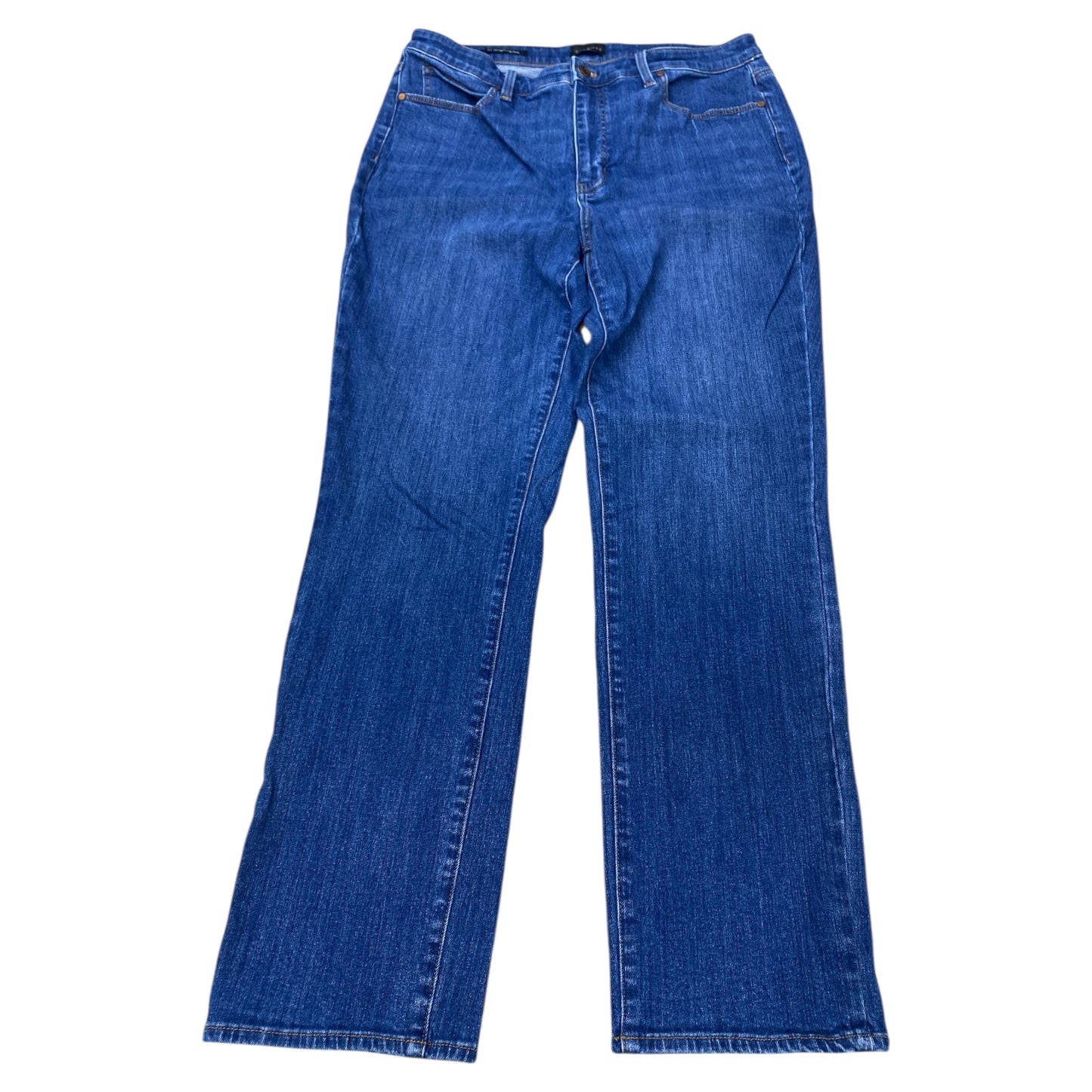 Jeans Straight By Talbots In Blue Denim, Size:12