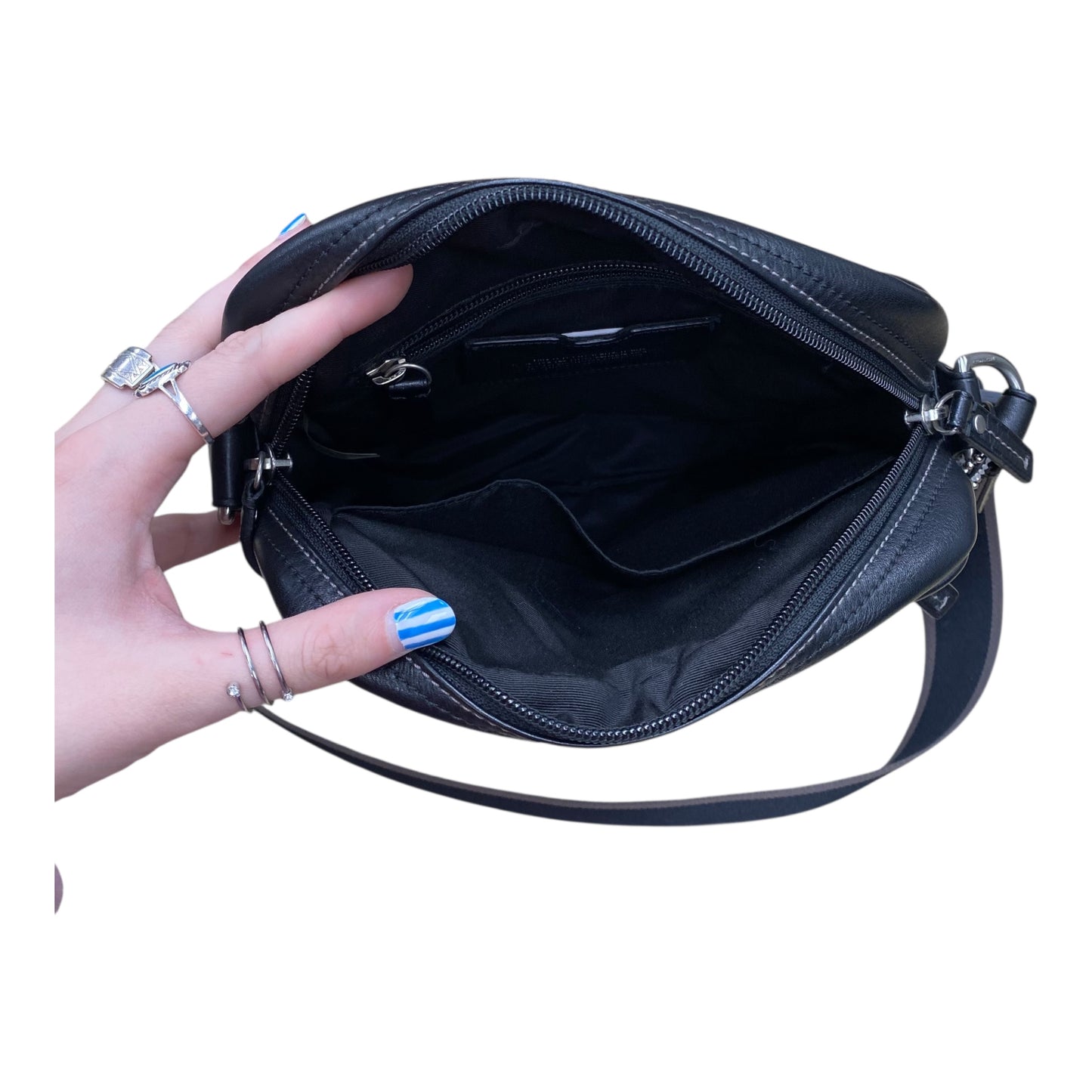 Handbag Designer By Coach In Black, Size:Medium