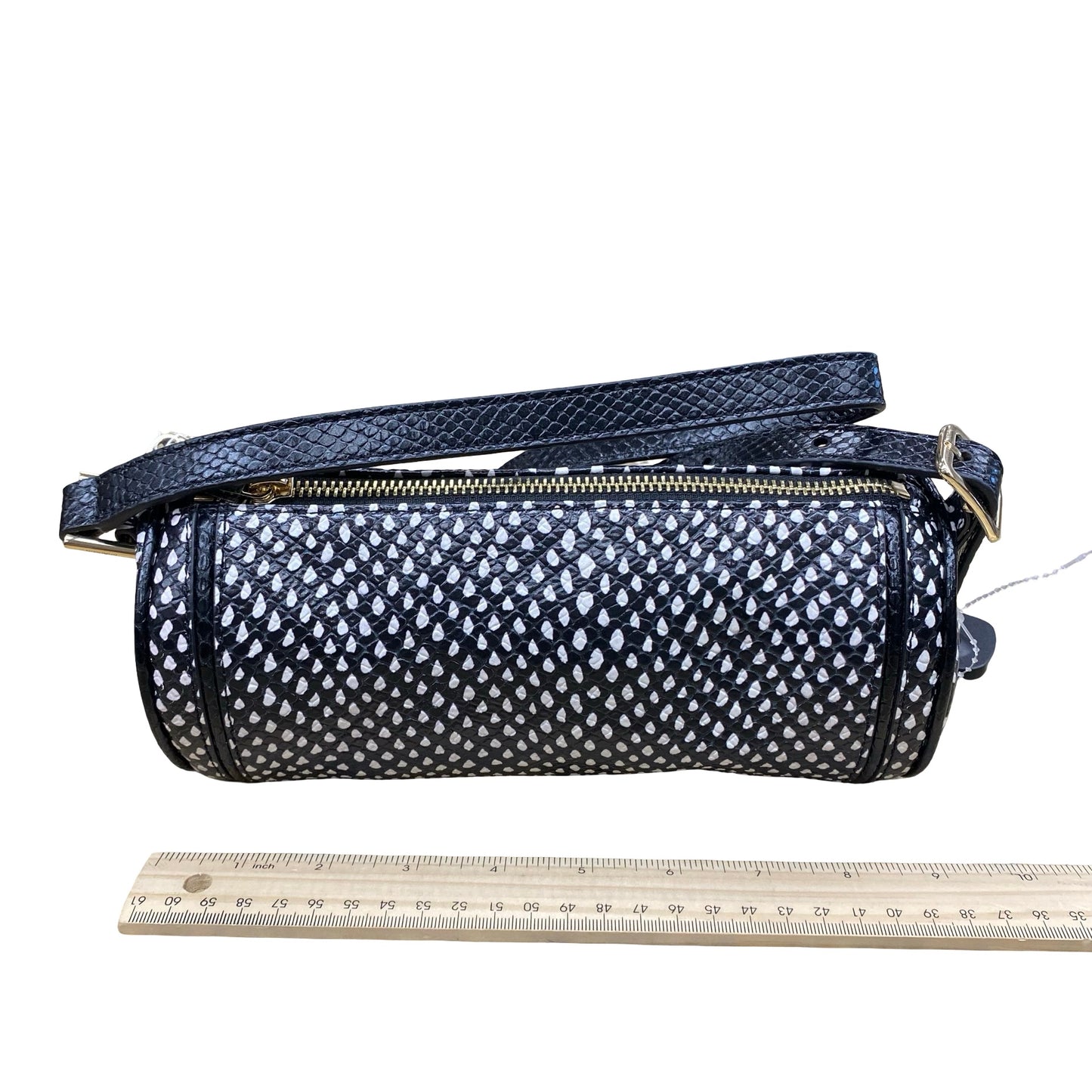 Handbag Designer By Brahmin In Black & White, Size:Small