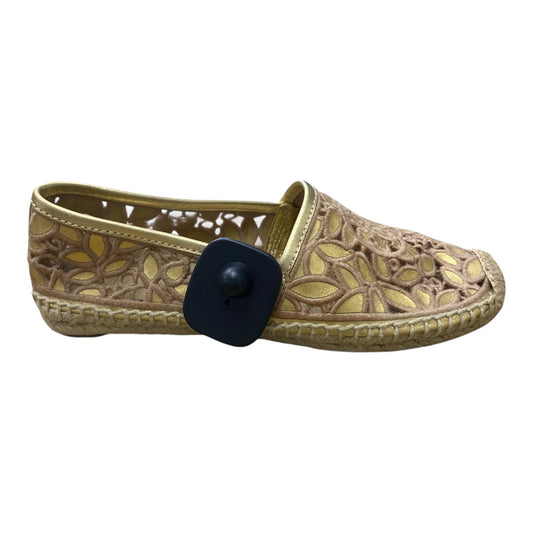 Shoes Designer By Tory Burch In Gold & Tan, Size:7