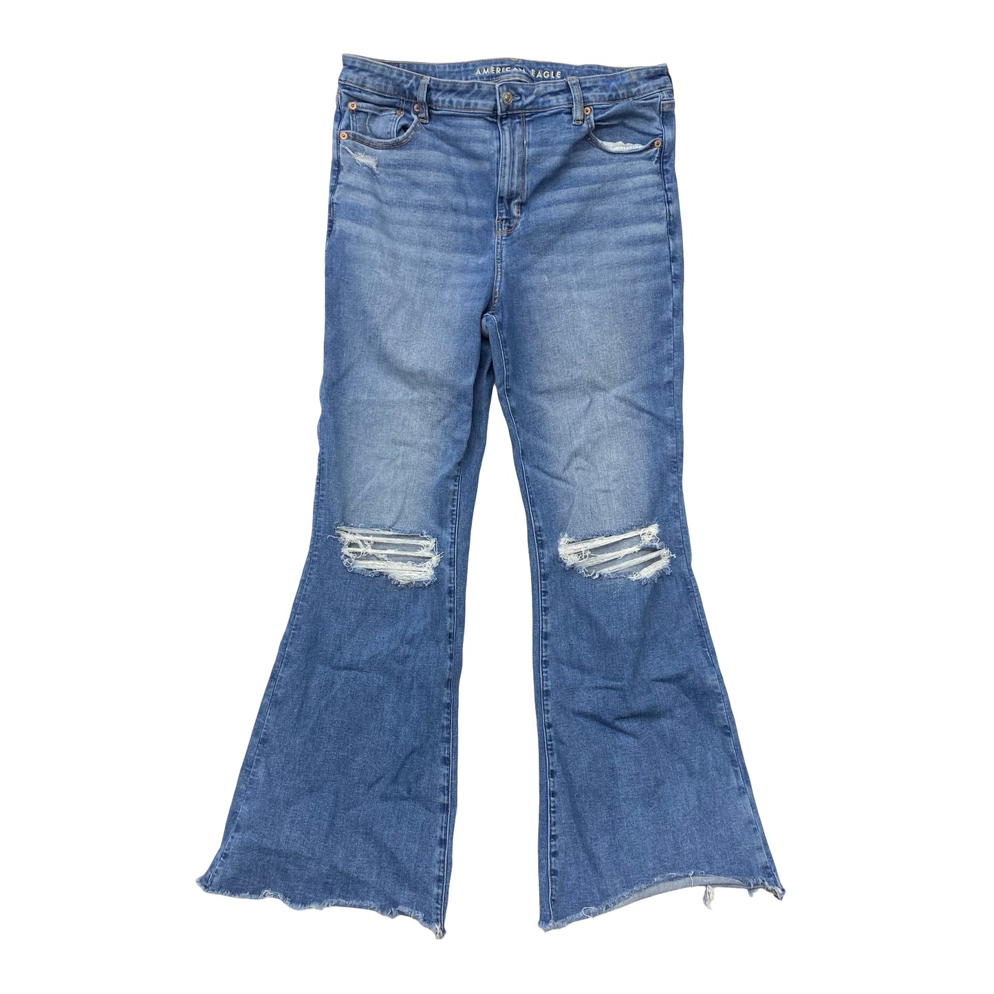 Jeans Flared By American Eagle In Blue, Size:16