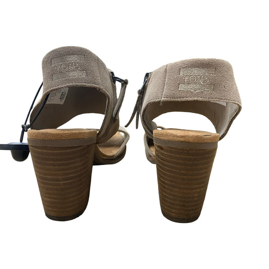 Sandals Heels Block By Toms In Taupe, Size:7.5
