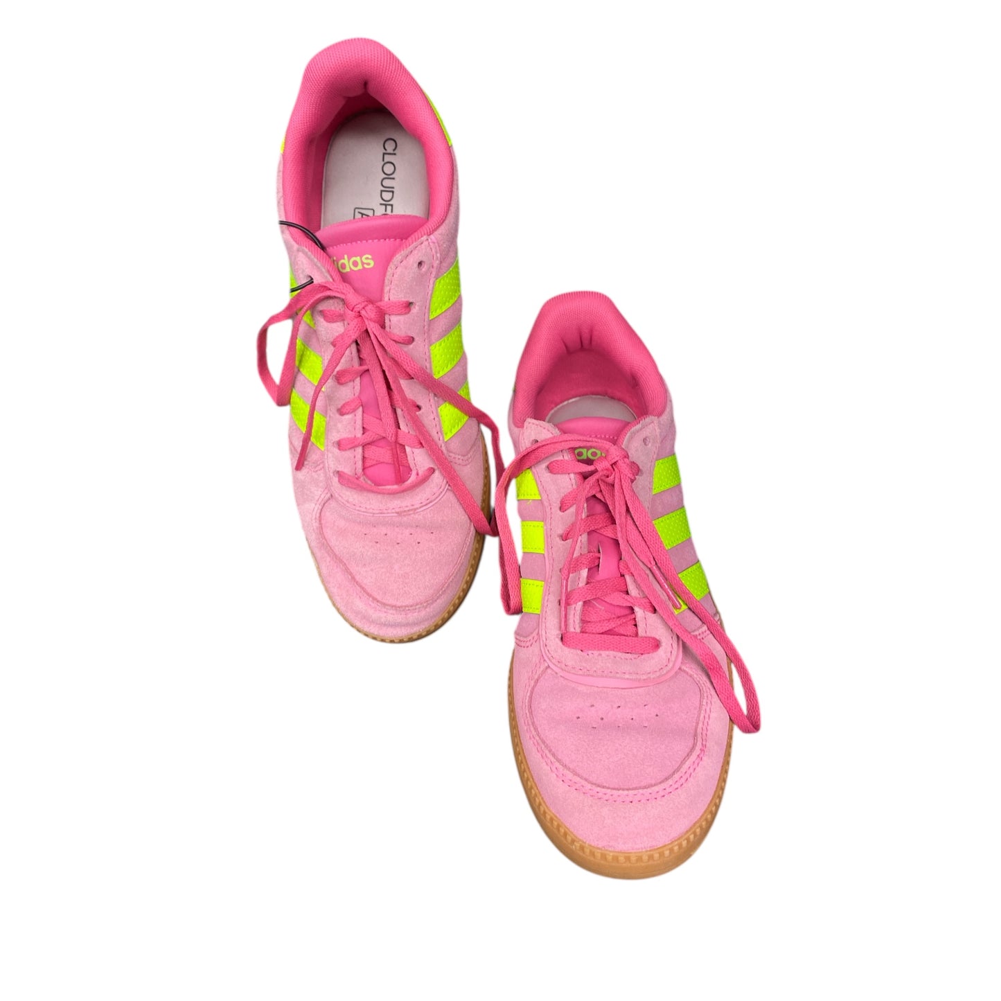 Shoes Sneakers By Adidas In Pink & Yellow, Size:8