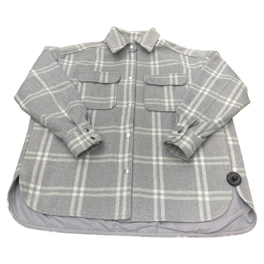 Jacket Shirt By H&M In Grey & White, Size:M