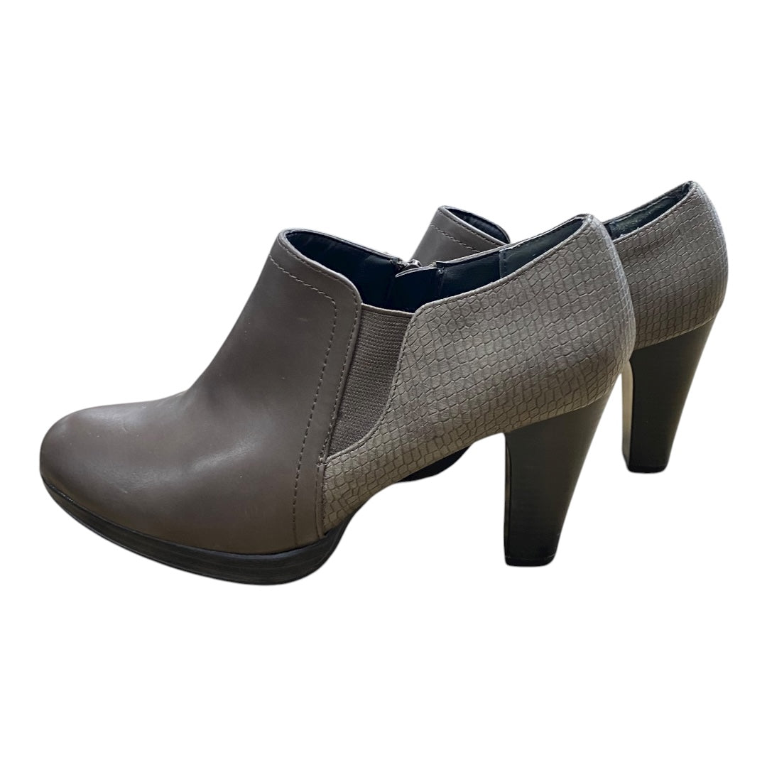 Boots Ankle Heels By Rialto In Taupe, Size:9