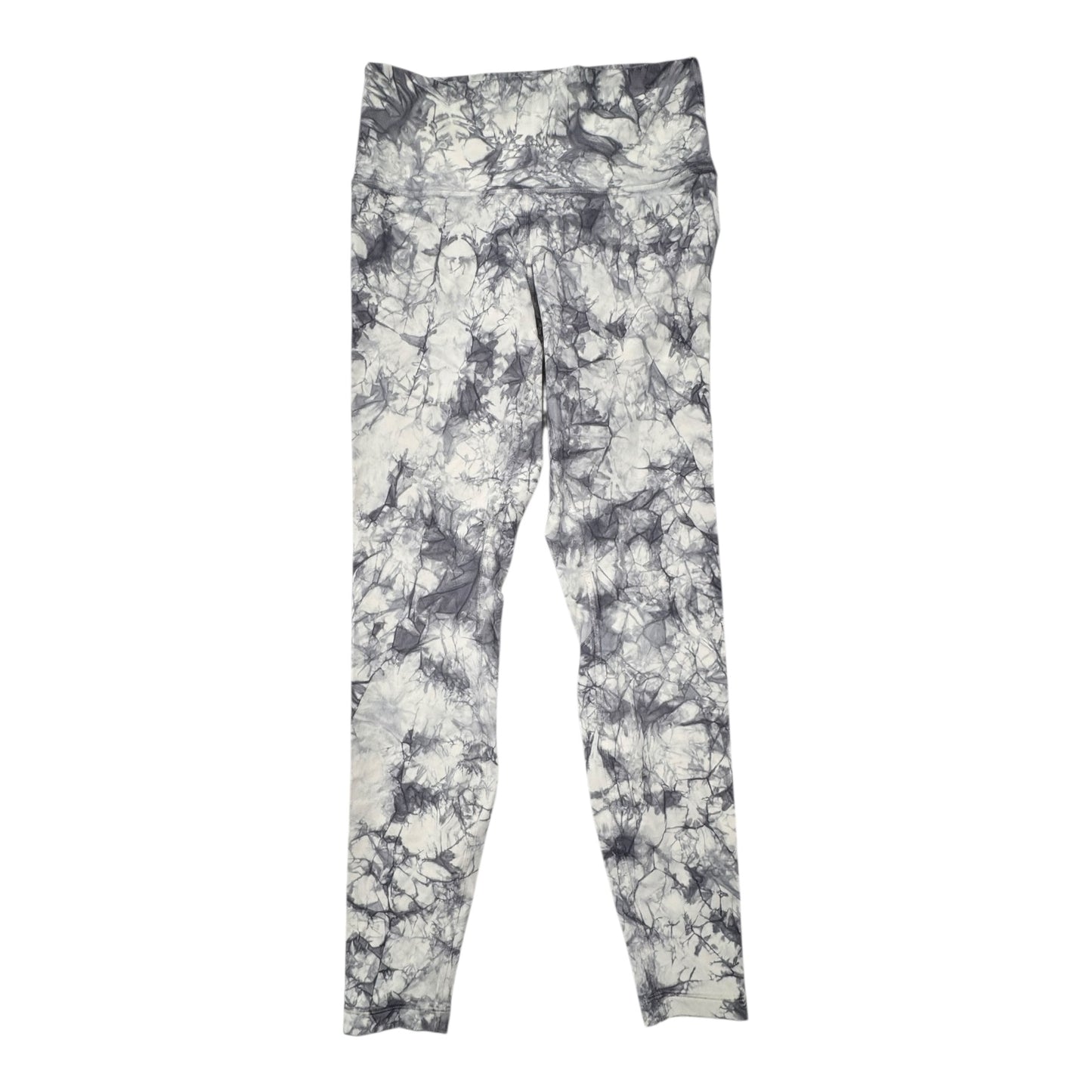 Athletic Leggings By Lululemon In Grey & White, Size:8