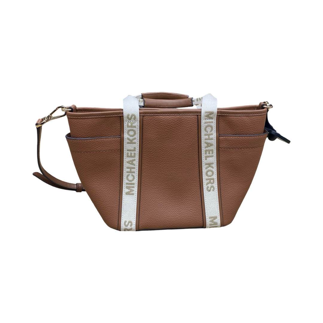 Handbag Designer By Michael Kors In Brown & Cream, Size:Medium