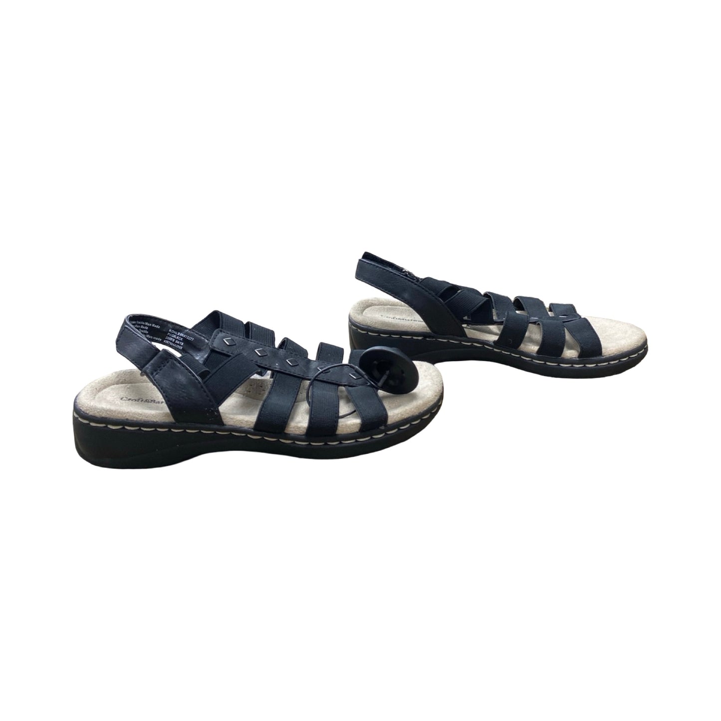 Sandals Flats By Croft And Barrow In Black, Size:6
