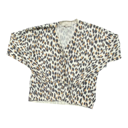 Sweater Cardigan By Loft In Leopard Print, Size:Xs