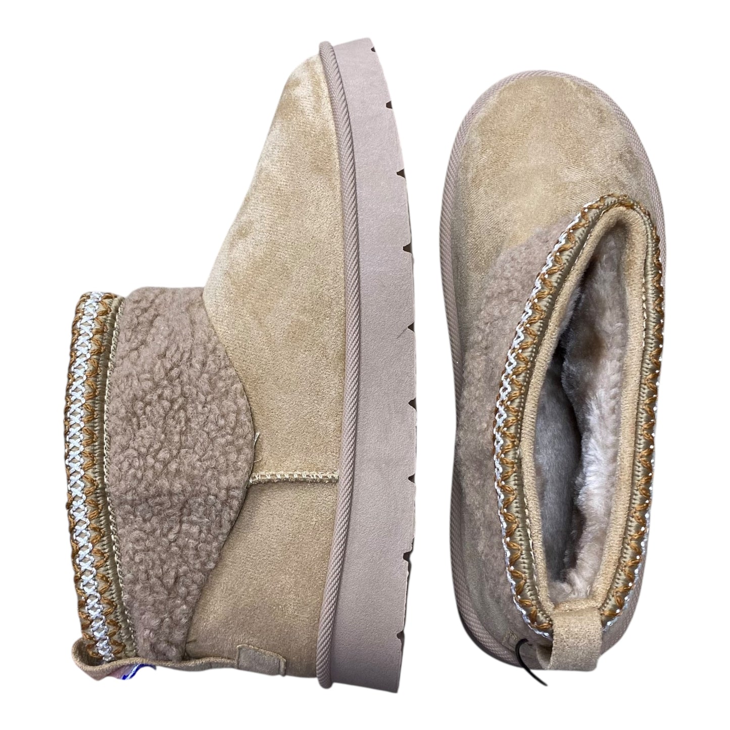 Boots Ankle Flats By Clothes Mentor In Brown, Size:7.5