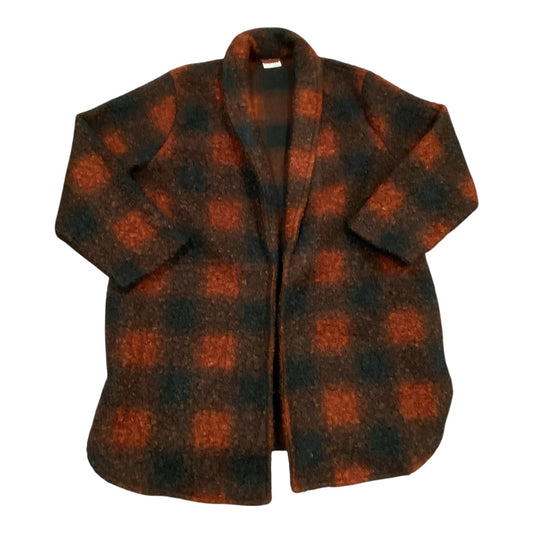 Jacket Faux Fur & Sherpa By Ava & Viv In Black & Orange, Size:1X