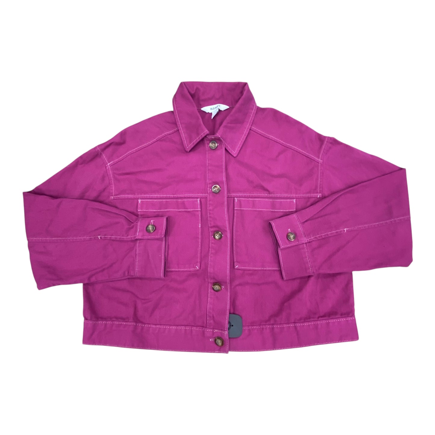 Jacket Denim By Old Navy In Pink Denim, Size:L