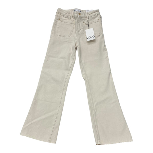 Jeans Flared By Zara In Cream, Size:2