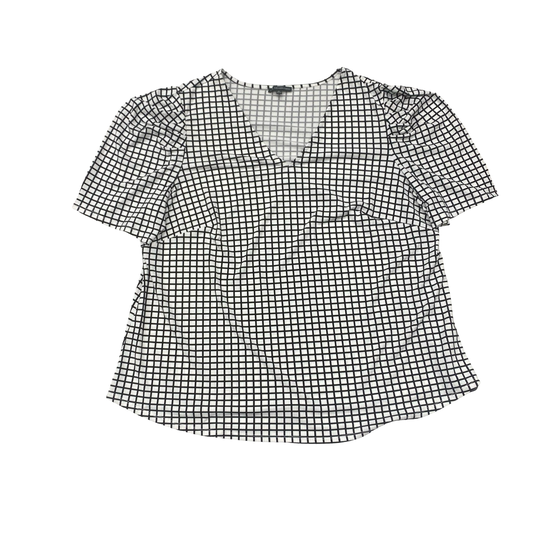 Top Ss By Adrianna Papell In Black & White, Size:2X