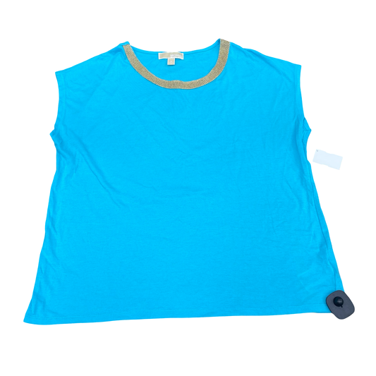 Top Sleeveless By Michael By Michael Kors In Blue & Gold, Size:1X