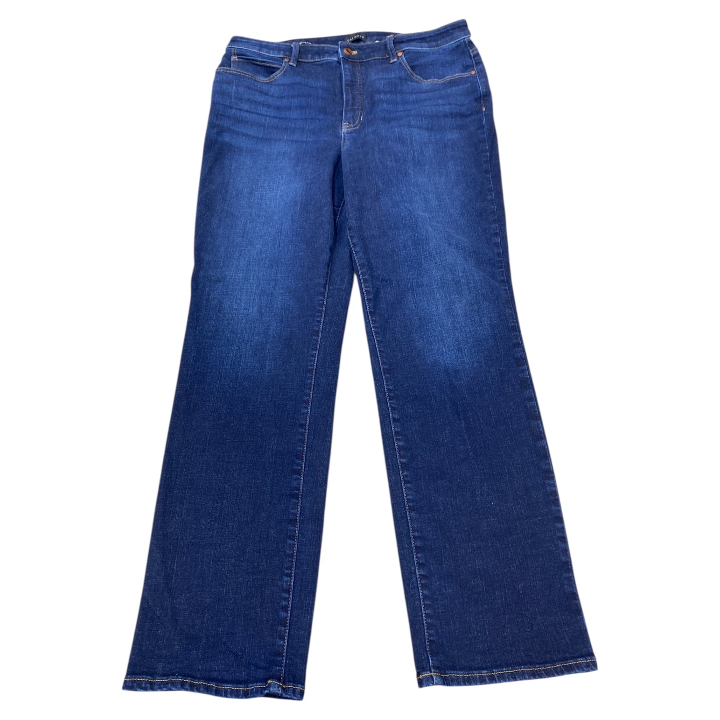 Jeans Straight By Talbots In Blue Denim, Size:14