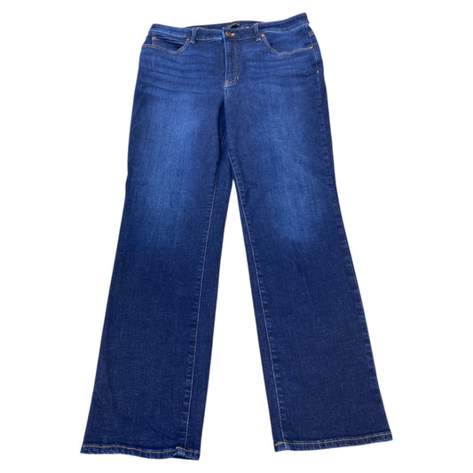 Jeans Straight By Talbots In Blue Denim, Size:14