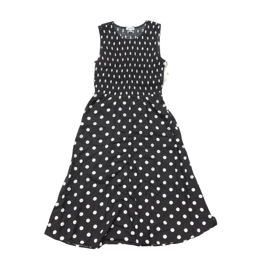 Dress Casual Maxi By Calvin Klein In Polkadot Pattern, Size:6