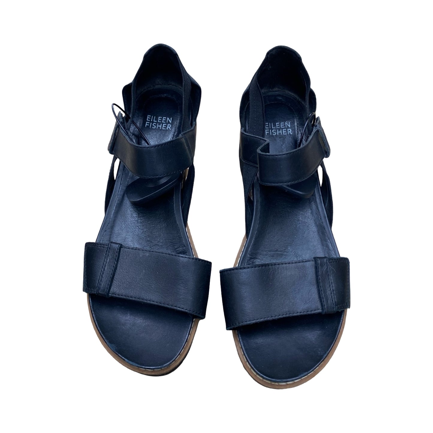 Sandals Designer By Eileen Fisher In Black, Size:8.5