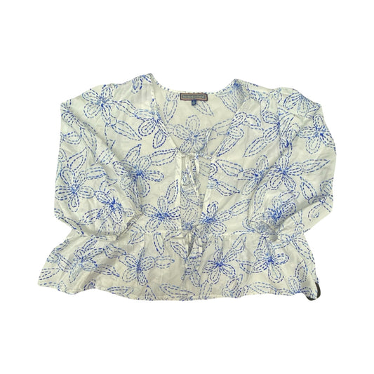 Top 3/4 Sleeve By Cmc In Blue & White, Size:S