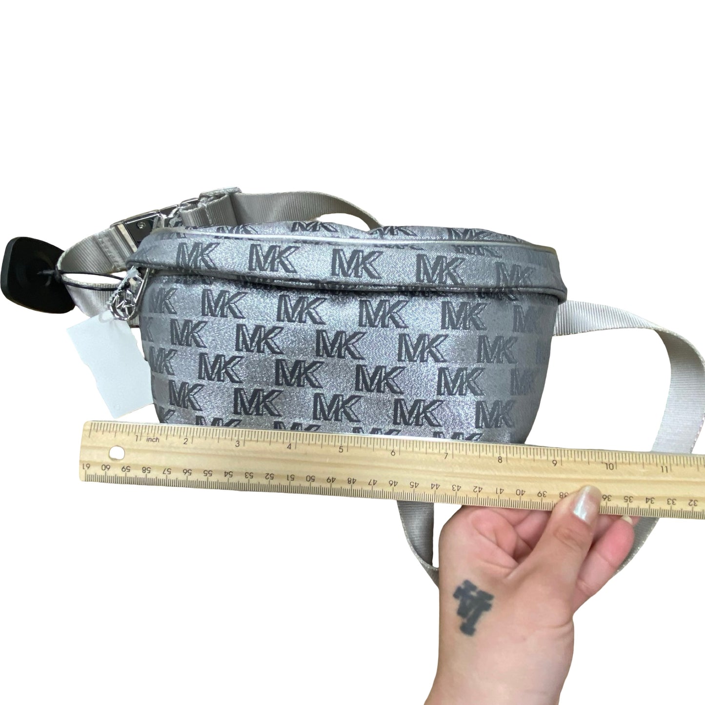 Belt Bag Designer By Michael Kors In Silver, Size:Small