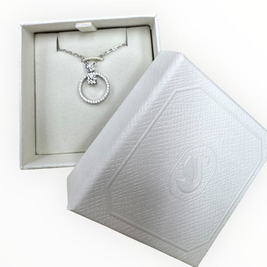 Necklace Designer By Swarovski In Silver