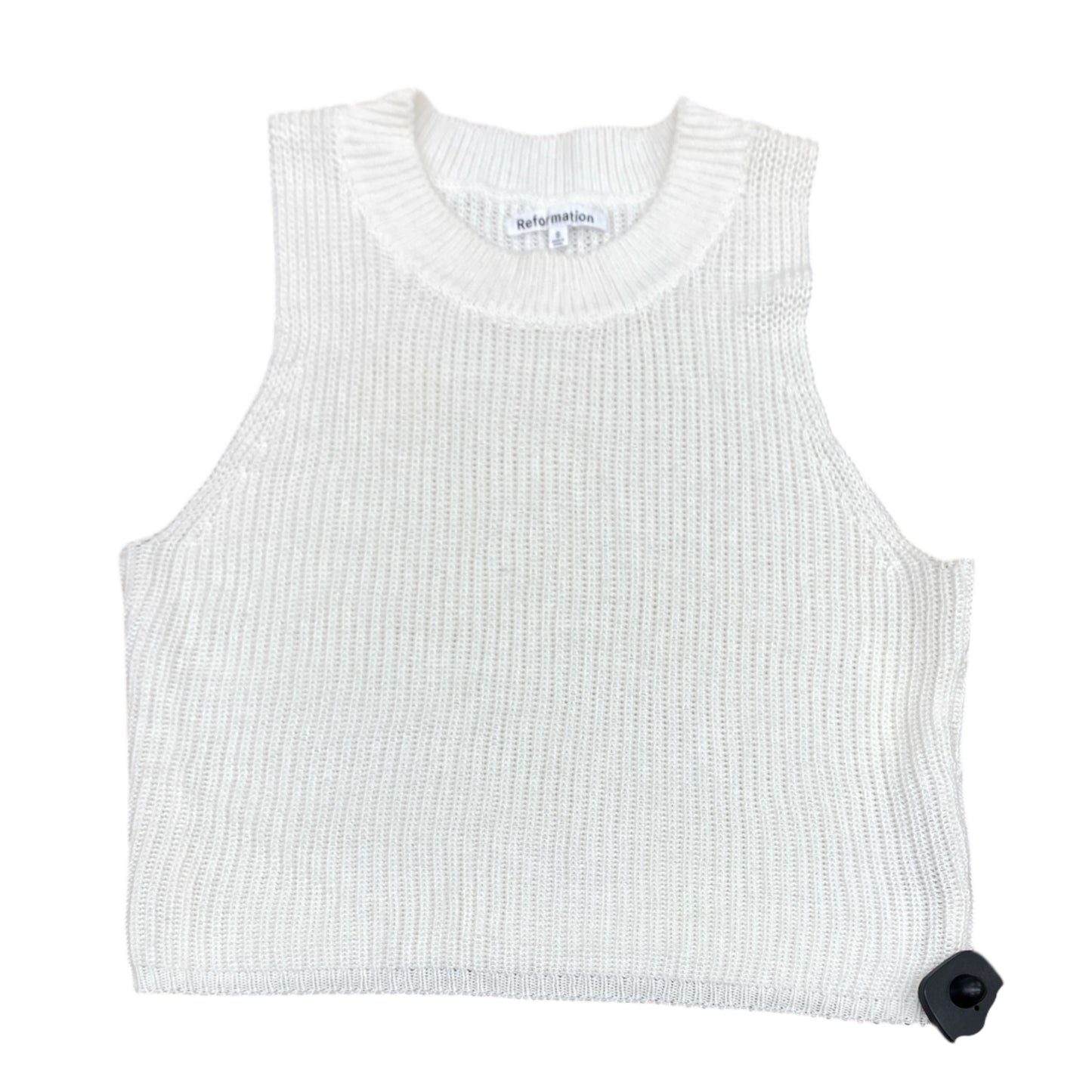 Top Sleeveless Designer By Reformation In White, Size:S