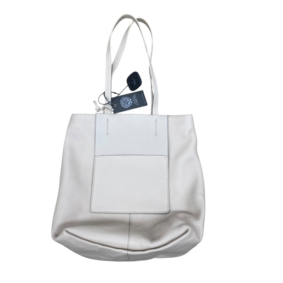 Handbag Leather By Vince Camuto In Beige, Size:Medium