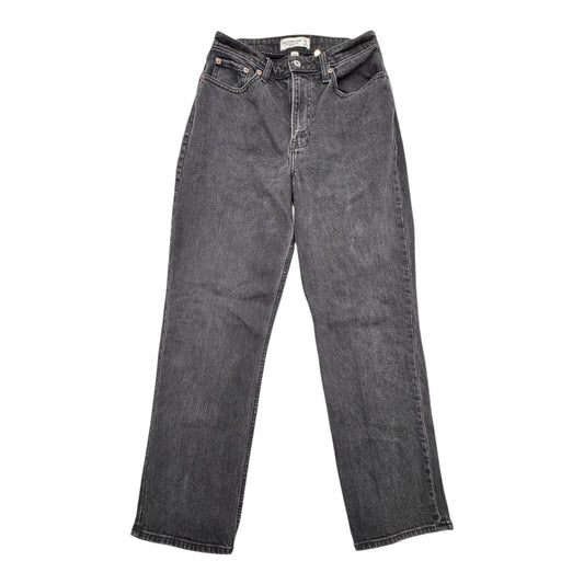 Jeans Straight By Abercrombie And Fitch In Black, Size:4