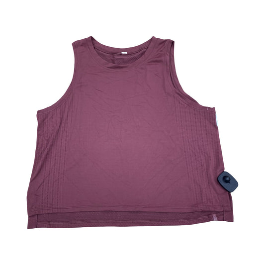 Athletic Tank Top By Lululemon In Mauve, Size:L