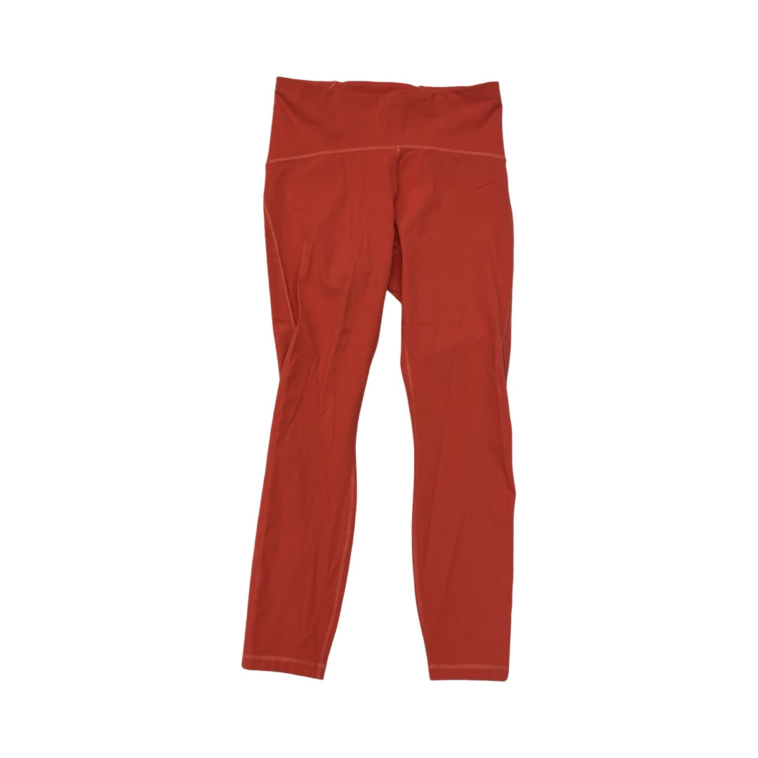 Athletic Leggings Capris By Lululemon In Coral, Size:8