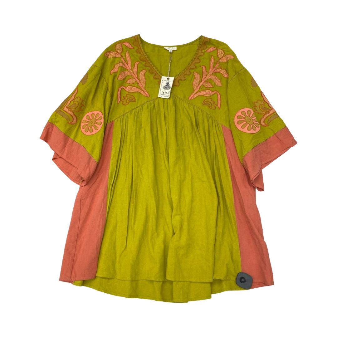 Dress Casual Short By Easel In Green & Pink, Size:L