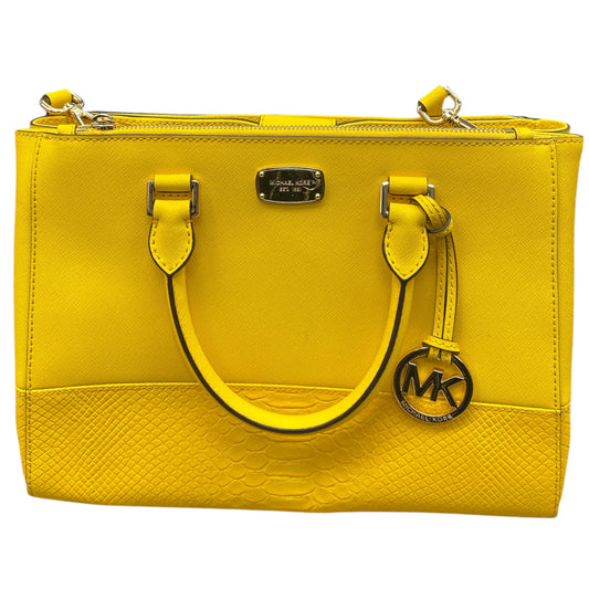 Handbag Designer By Michael Kors In Yellow, Size:Large