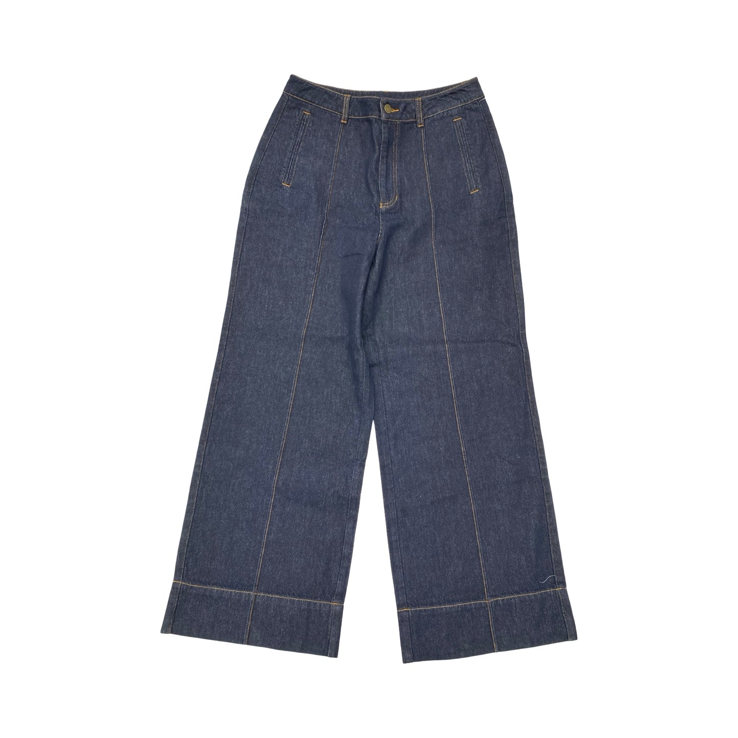Jeans Wide Leg By Commense In Blue Denim, Size:L