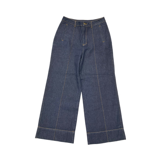 Jeans Wide Leg By Commense In Blue Denim, Size:L