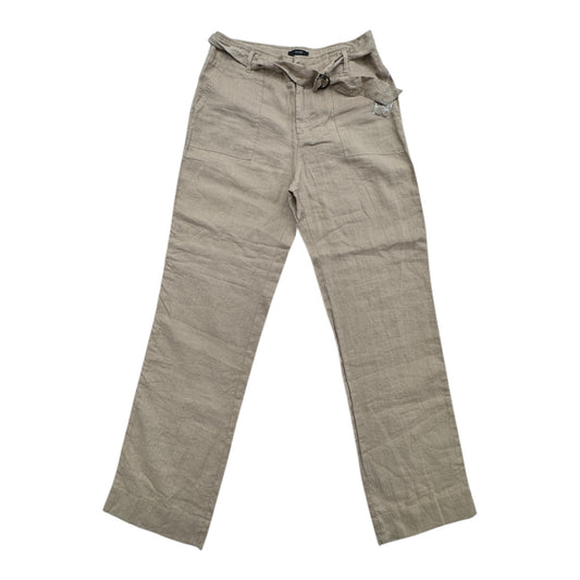 Pants Linen By Tahari By Arthur Levine In Tan, Size:8