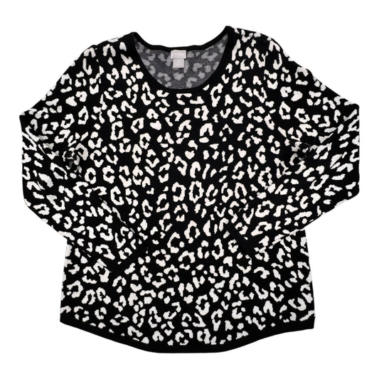 Sweater By Chicos In Black & White, Size:L