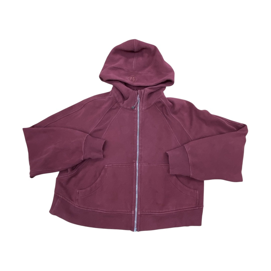Athletic Jacket By Lululemon In Maroon, Size:M