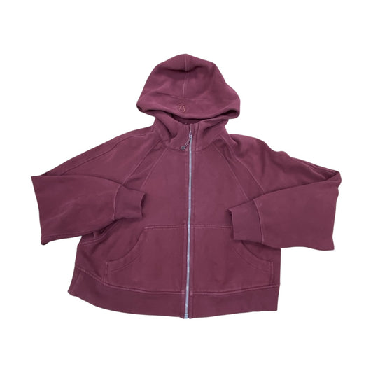 Athletic Jacket By Lululemon In Maroon, Size:M