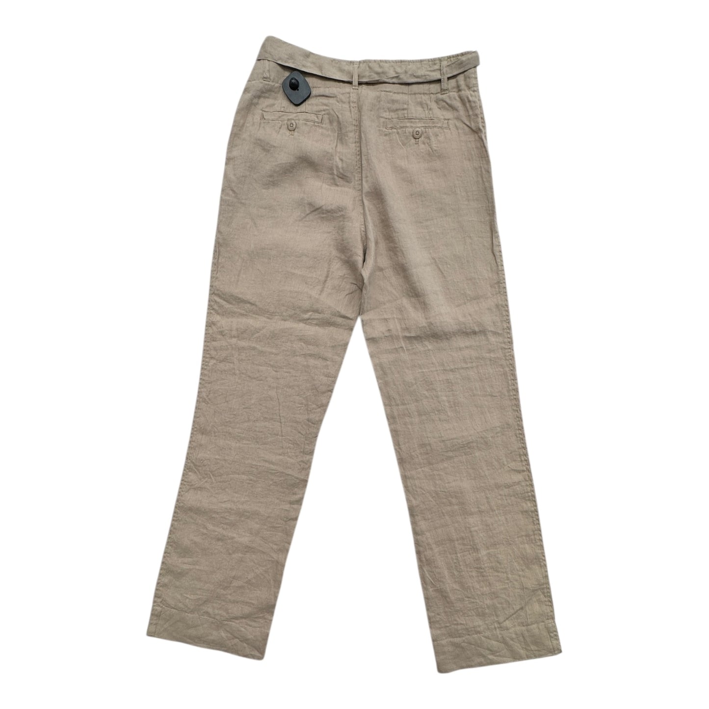 Pants Linen By Tahari By Arthur Levine In Tan, Size:8