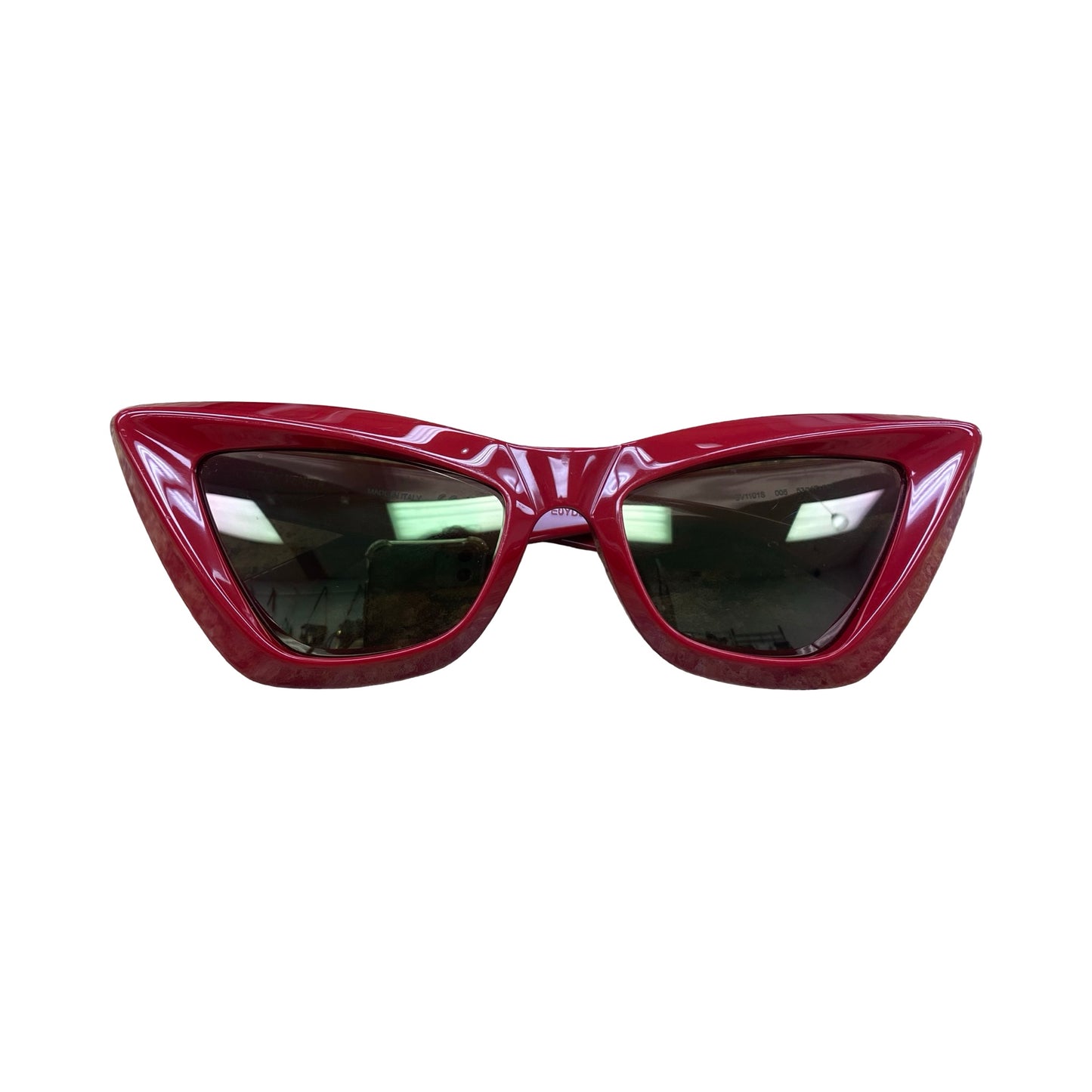 Sunglasses Luxury Designer By Bottega Veneta In Red, Size: