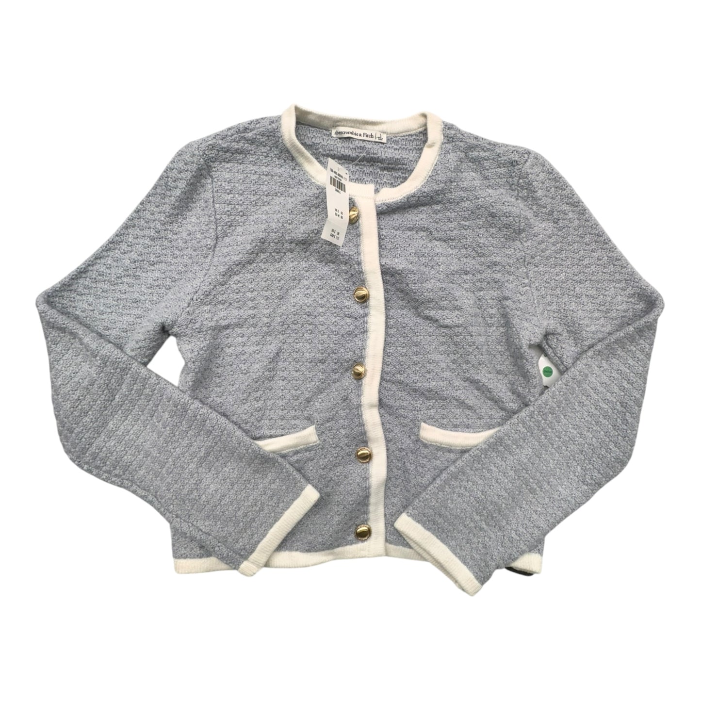 Sweater Cardigan By Abercrombie And Fitch In Blue & White, Size:S