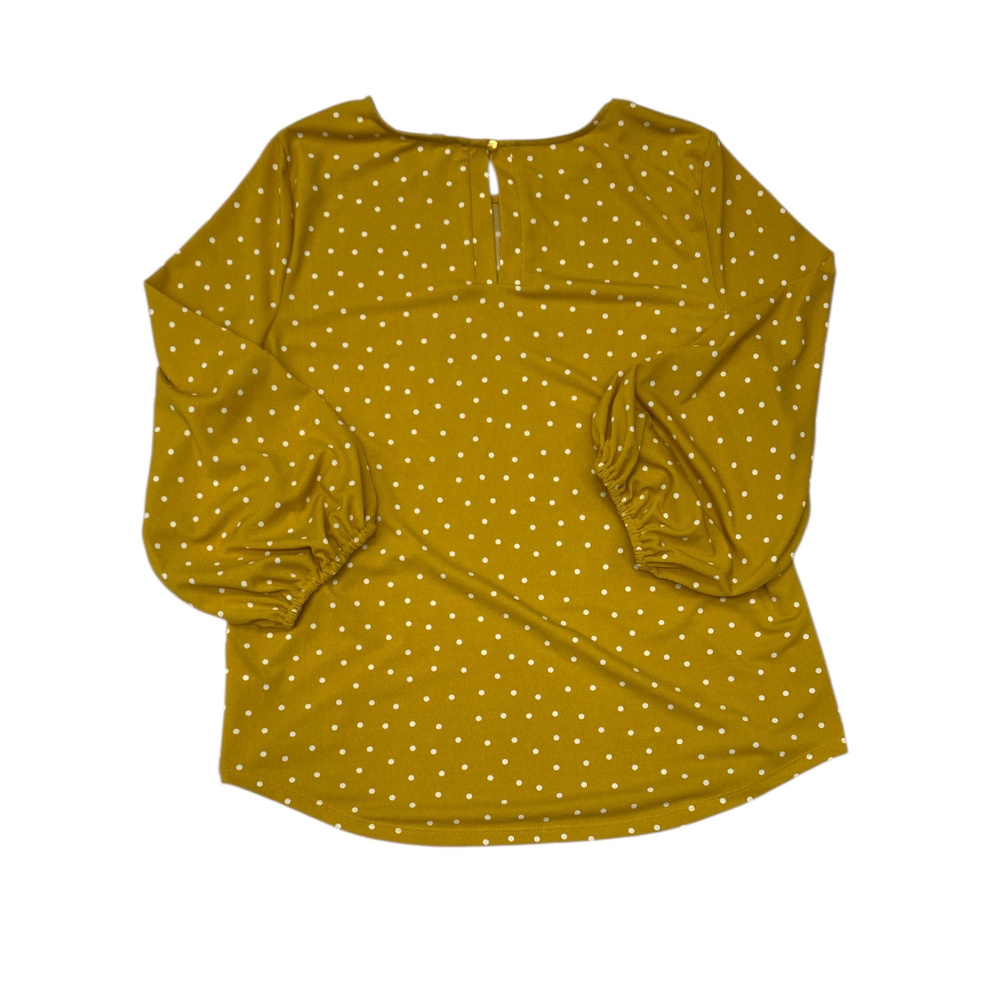 Top 3/4 Sleeve By Adrianna Papell In Gold & White, Size:M